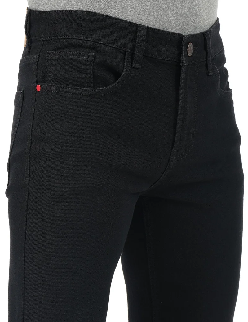Inkd Super Black Men's Slim Fit Jeans - Mid-Rise | Cotton Blend | Stretchable Fabric | Jeans for Men | Classic 5 Pocket Styling for Men | Best Price UAE
